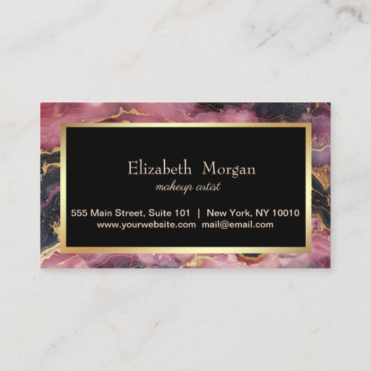 Eleganter Burgundy Marble Gold Sequins Frame Treuekarte (Rückseite)