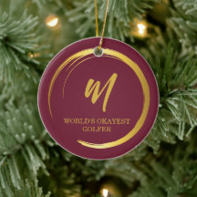 Eleganter Burgundy Monogram Golf