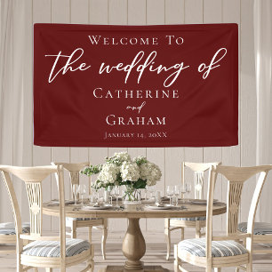 Eleganter Burgundy Typografy Abend Wedding Banner