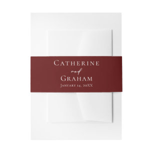 Eleganter Burgundy Typografy Abend Wedding Einladungsbanderole