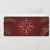 Eleganter Burgundy World Save the Date Boarding Pa Einladung (Rückseite)