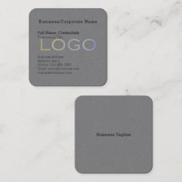 Eleganter Business Background Logo Premium Black Quadratische Visitenkarte