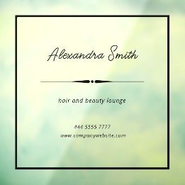 Eleganter Business Salon Name Schwarz Fensteraufkleber