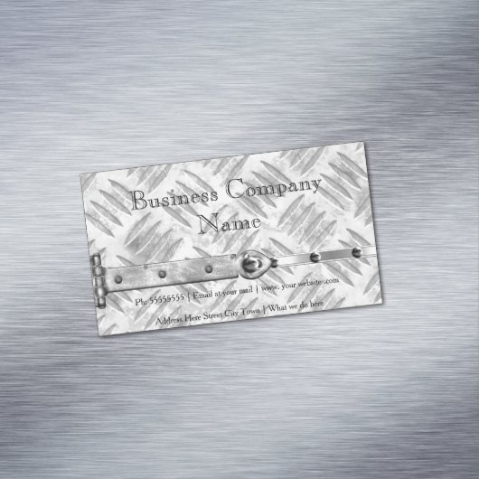 Eleganter Business Silver Metal Studs Latch Look 3 Magnetische Visitenkarte (Beispiel)