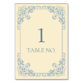 Eleganter Butter Gelb und Vintager Chic Tischnummer (Rückseite)