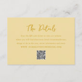 Eleganter Butter Yellow QR Code Moderne Hochzeit Begleitkarte (Vorderseite)