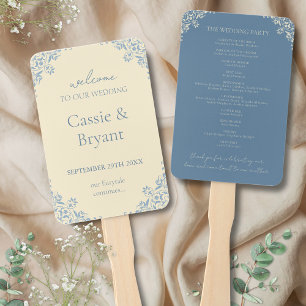 Eleganter Butter Yellow Vintage Wedding Program Fa Fächer