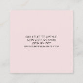 Eleganter Butterfly Glitzer Blush Quadratische Visitenkarte (Rückseite)