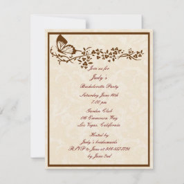 Eleganter Butterfly Junggeselinnen-Abschied Einlad Einladung
