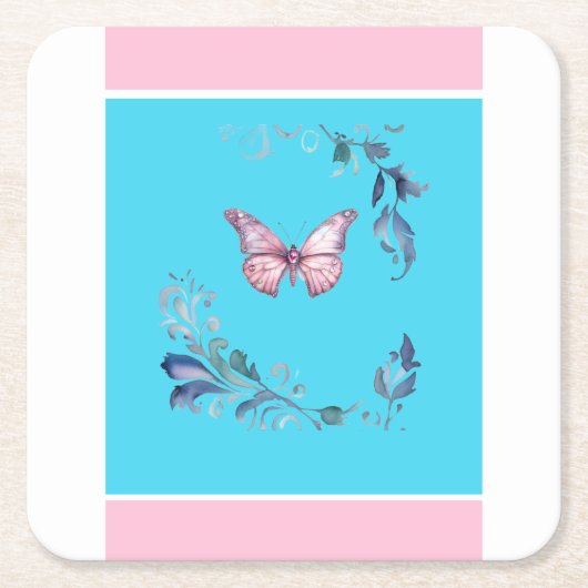 Eleganter Butterfly Paper Untersetzer (Vorderseite)