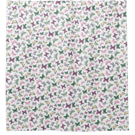 Eleganter Butterfly Pattern Duschvorhang (Vorderseite)