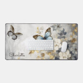 Eleganter Butterfly Personalisierter Name Schreibtischunterlage (Tastatur & Maus)