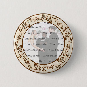 Eleganter Butterfly Round Button