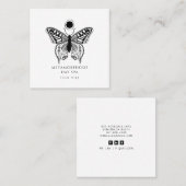 Eleganter Butterfly Sun Day Wellness-Center Quadratische Visitenkarte (Vorne/Hinten)