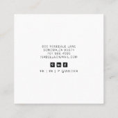 Eleganter Butterfly Sun Day Wellness-Center Quadratische Visitenkarte (Rückseite)