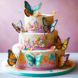 ELEGANTER BUTTERFLY THEMED GEBURTSTAGSKAKE KARTE