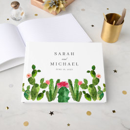 Eleganter Cactus Garden Wedding Empfang Gästebuch