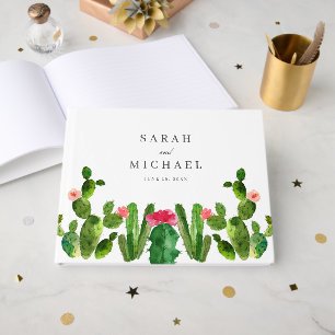Eleganter Cactus Garden Wedding Empfang Gästebuch