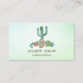 Eleganter Cactus succulent Green Florist Visitenkarte (Vorderseite)