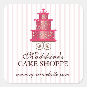 Eleganter Cake Custom Bakery Business Sticker