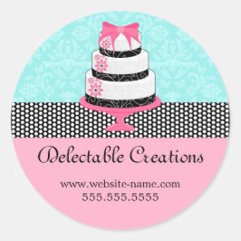 Eleganter Cake Damask Runder Aufkleber