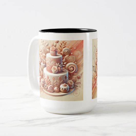 Eleganter Cake Designer Zweifarbige Tasse (Vorderseite Links)