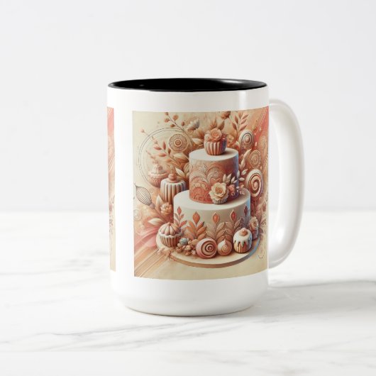 Eleganter Cake Designer Zweifarbige Tasse (VorderseiteRechts)