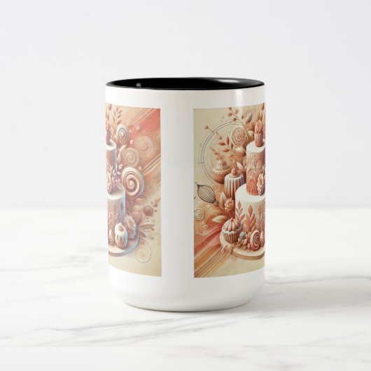 Eleganter Cake Designer Zweifarbige Tasse (Mittel)