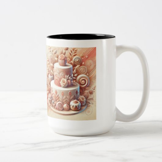 Eleganter Cake Designer Zweifarbige Tasse (Rechts)