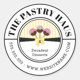 Eleganter Cake Pops Kurveller Text Runder Aufkleber