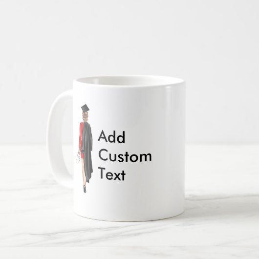 Eleganter Calligrafy Custom Text Abschluss Kaffee Kaffeetasse (Vorderseite Links)