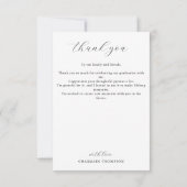 Eleganter Calligrafy Foto Abschluss Dankeskarte (Rückseite)