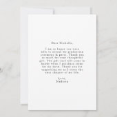 Eleganter Calligrafy Foto Abschluss Dankeskarte (Rückseite)