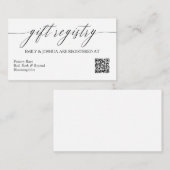 Eleganter Calligrafy Gift Registry QR Code Begleitkarte (Vorne/Hinten)