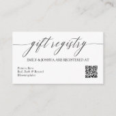 Eleganter Calligrafy Gift Registry QR Code Begleitkarte (Vorderseite)
