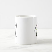 Eleganter Calligrafy Letter "M" Girly Floral Kaffeetasse (Mittel)
