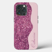 Eleganter Calligrafy Lila Tropfen Glitzer Custom Case-Mate iPhone Hülle (Rückseite)
