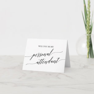Eleganter Calligrafy Personal Attendant Vorschlag Karte