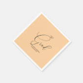 Eleganter Calligrafy Script-Abschluss Serviette (Ecke)