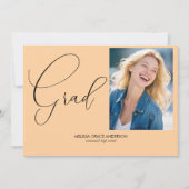 Eleganter Calligrafy Single Foto Abschluss Ankündigung (Vorderseite)