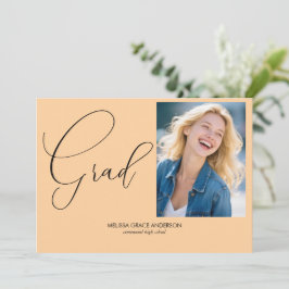 Eleganter Calligrafy Single Foto Abschluss Ankündigung