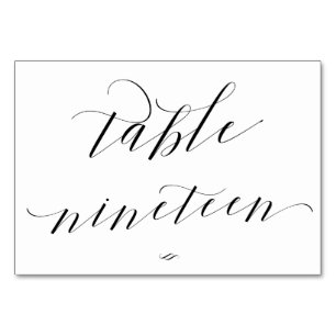 Eleganter Calligrafy Table Neunzehn Empfang Tischnummer