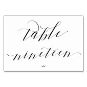 Eleganter Calligrafy Table Neunzehn Empfang Tischnummer (Vorderseite)