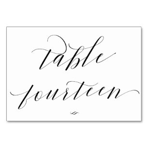 Eleganter Calligrafy Table Vierzehn Empfang Tischnummer
