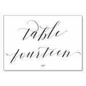 Eleganter Calligrafy Table Vierzehn Empfang Tischnummer (Rückseite)