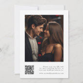 Eleganter Calligrafy Wedding QR Code Save The Date (Rückseite)