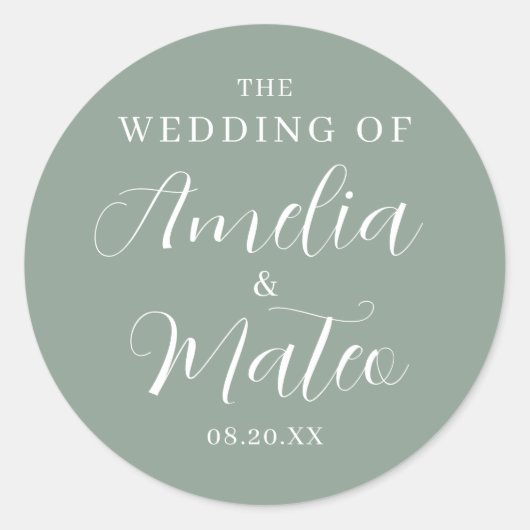 Eleganter Calligrafy Wedding Umschlag Aufkleber (Vorderseite)