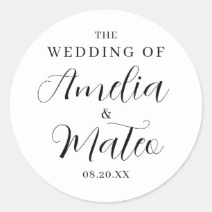 Eleganter Calligrafy Wedding Umschlag Aufkleber