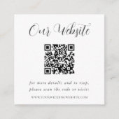 Eleganter Calligrafy Wedding Website QR Code Begleitkarte (Vorderseite)