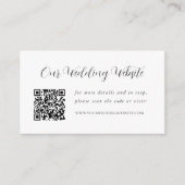 Eleganter Calligrafy Wedding Website QR Code Begleitkarte (Vorderseite)